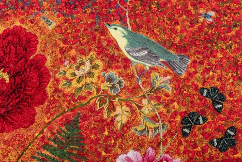 Small Vase of Flowers with Red Sky and Horse, detail